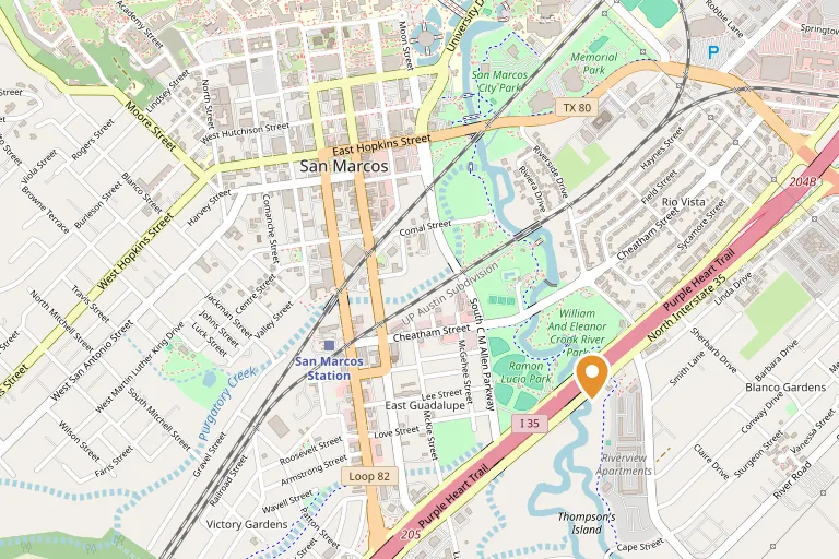 Map showing the location of Nova Recovery Center Drug and Alcohol Rehab - San Marcos