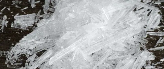 Crystal methamphetamine, a major contributor to illegal drug trends and substance abuse in Houston, Texas.