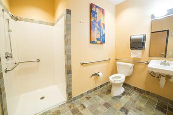 bathroom at houston sober living house