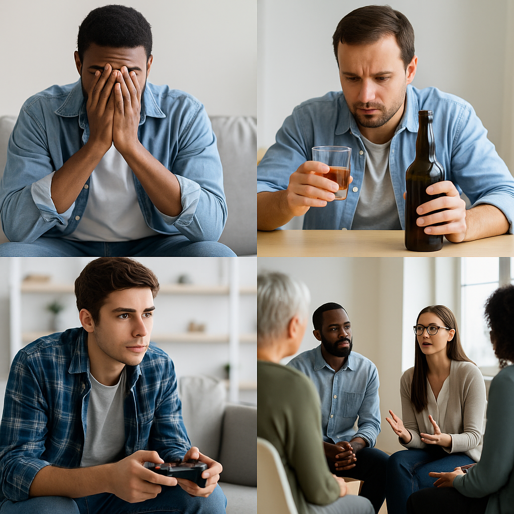 Individuals experiencing substance and behavioral addiction during different stages of the process of addiction and receiving professional addiction treatment.