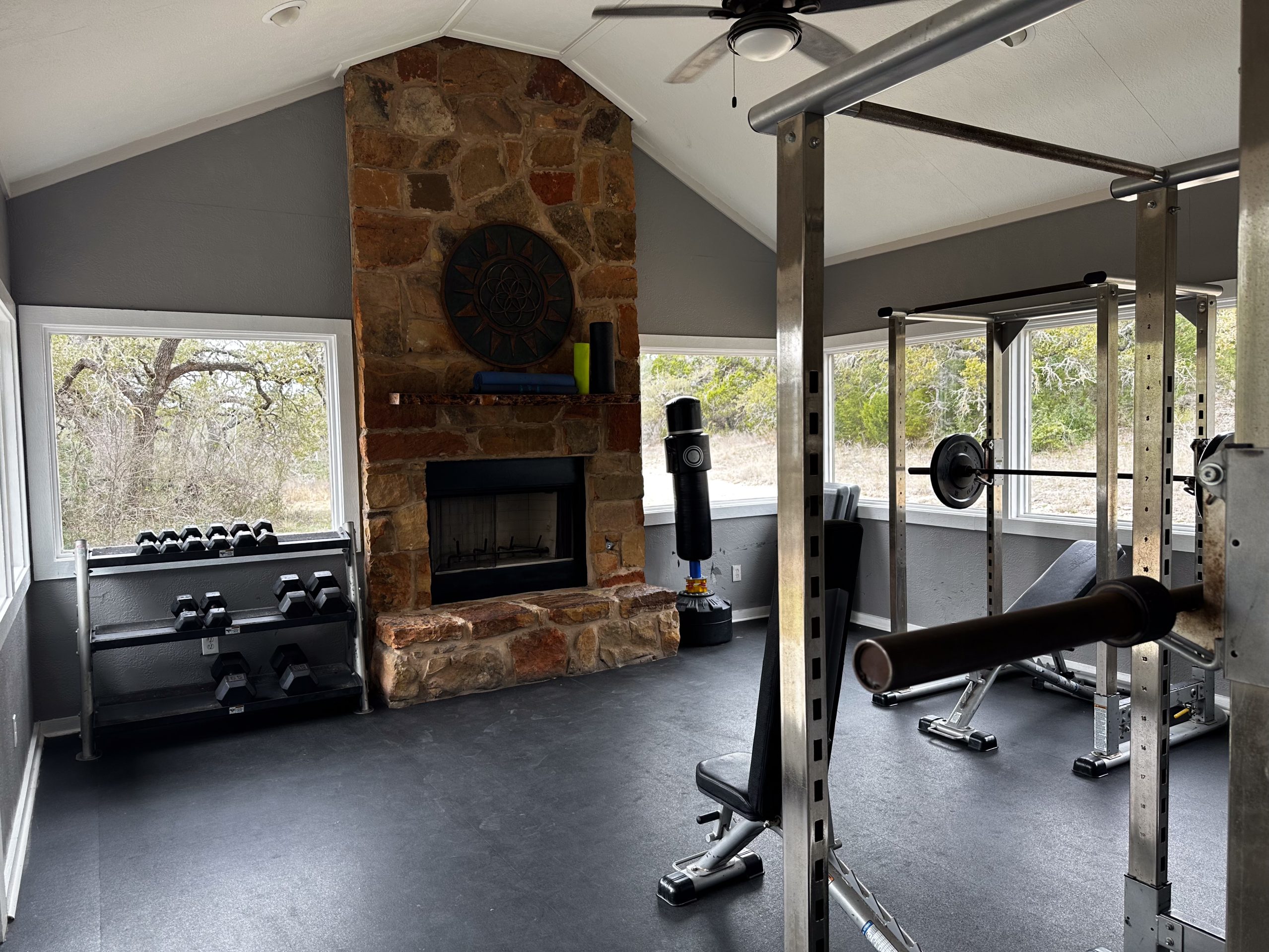 Gym at Nova Recovery Center in Wimberley, TX.