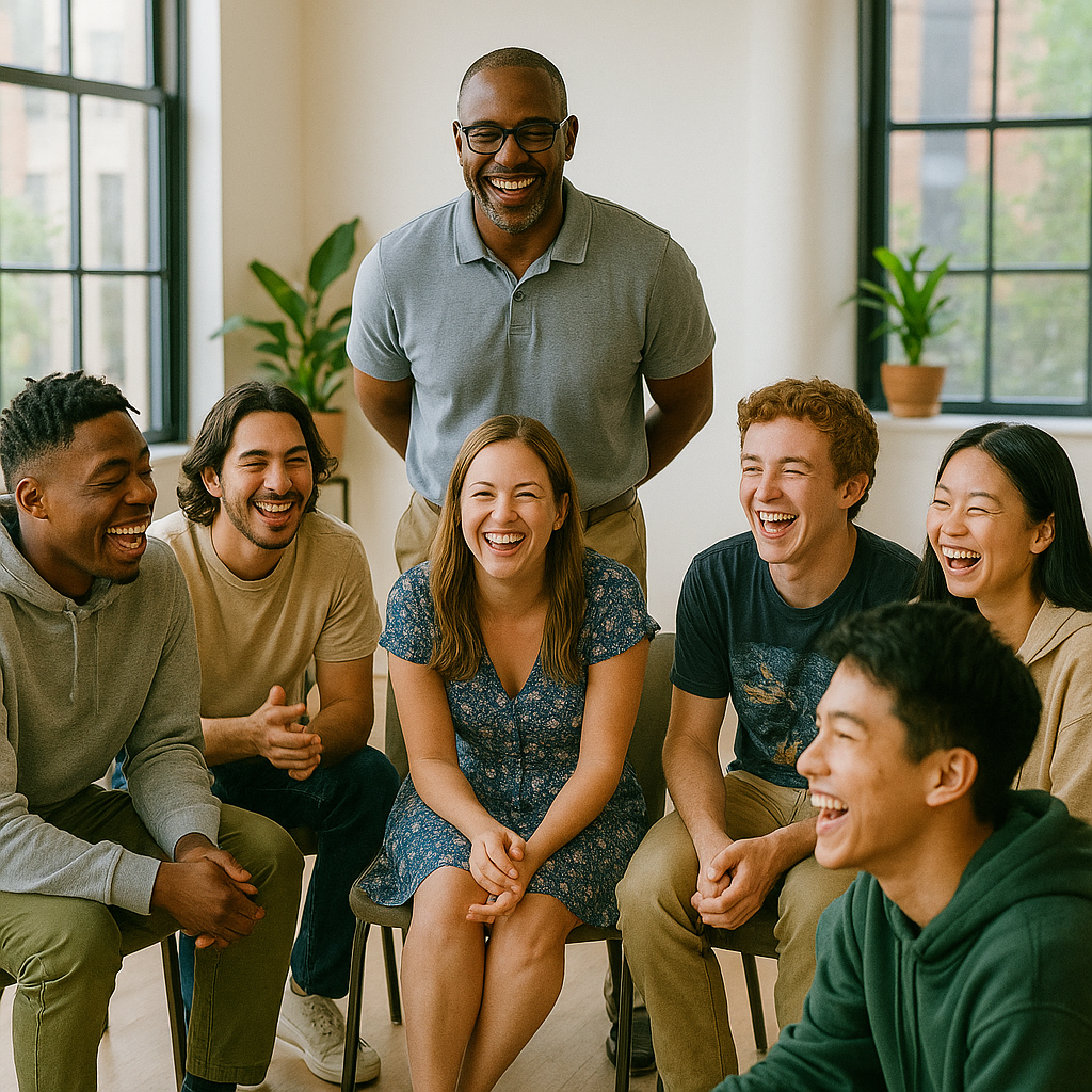 oung adults sharing laughter in a supportive intensive outpatient program session