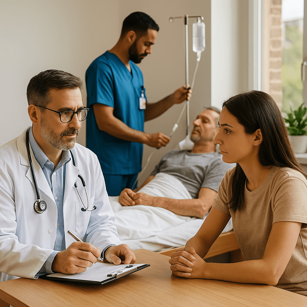 Medical team providing inpatient alcohol detox care at a residential treatment center in Austin, Texas.