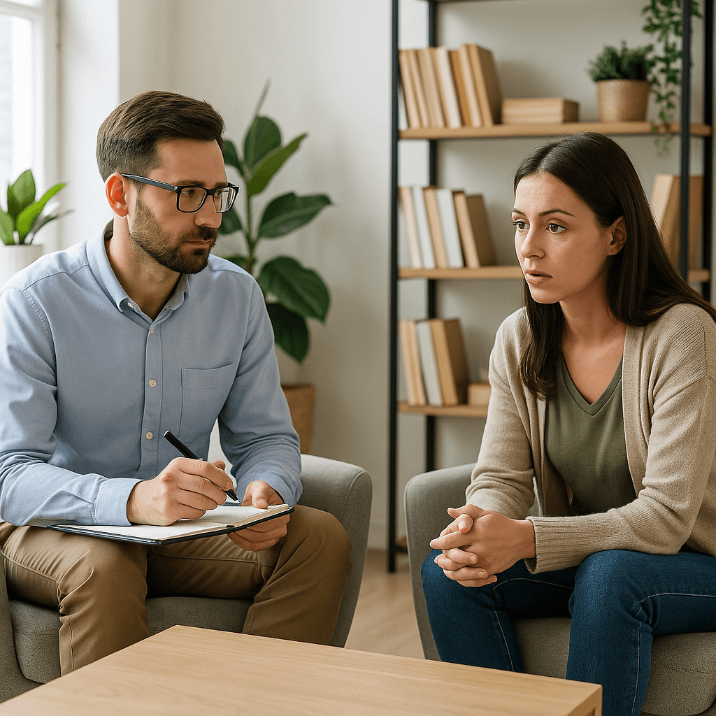 People in an outpatient group therapy session at an Austin drug and alcohol rehab center.